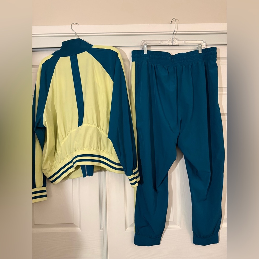 Plus Size Teal & Chartuse  Track Suit